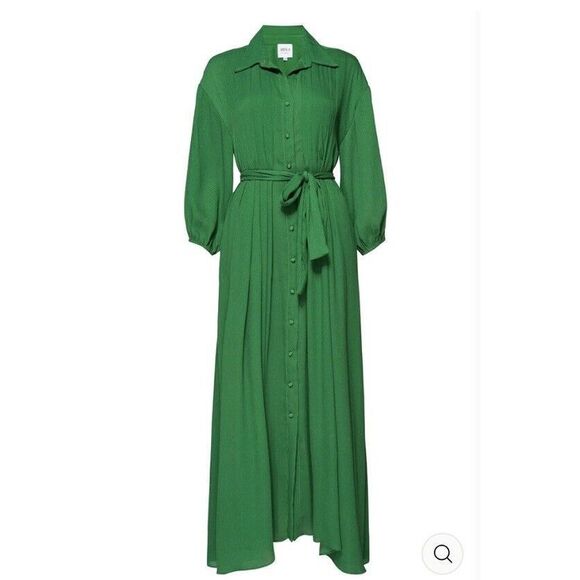 MISA LOS ANGELES Maxi -ELISE DRESS Kelly Green Size M $514 B35